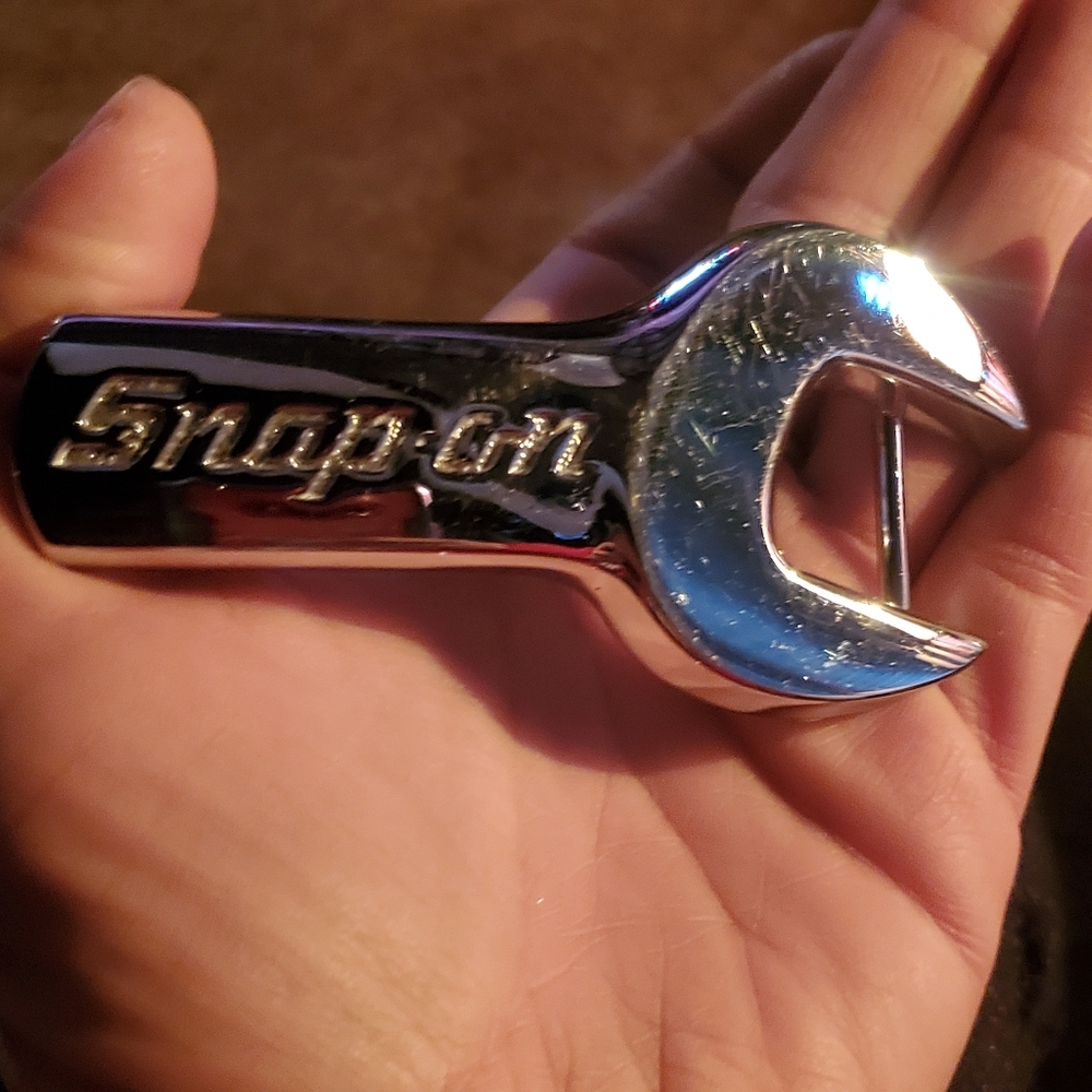 Snap on. Belt Buckle, Chrome wrench